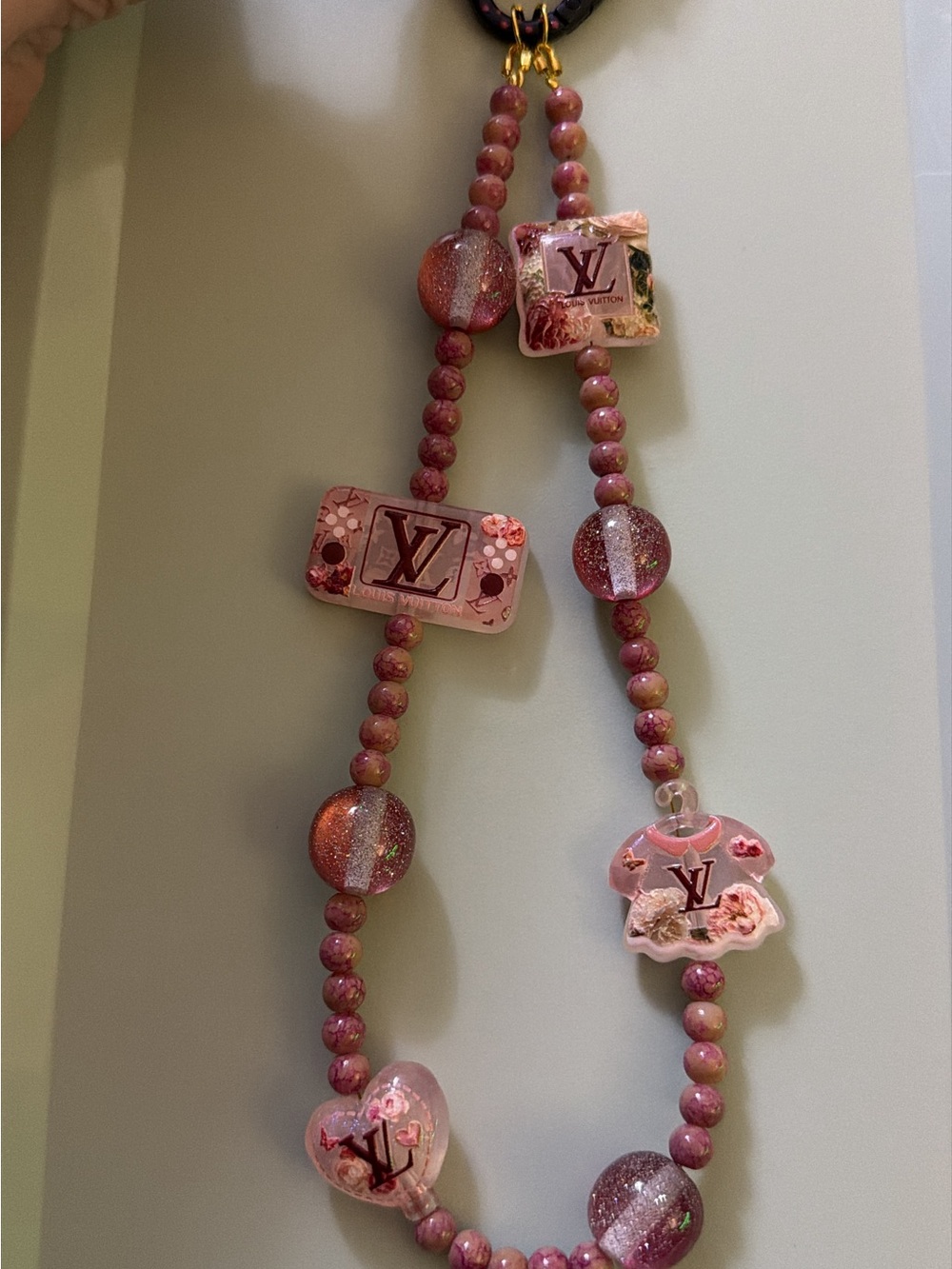 Designer-Inspired Pink Phone/Bag/Keychain